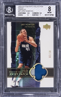 2003-04 UD "Exquisite Collection" Patch Parallel #6P Dirk Nowitzki Patch Card (#02/10) - BGS NM-MT 8